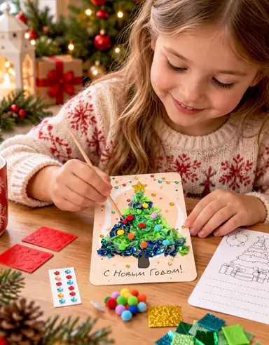 Çocuklar için Noel Üç Boyutlu Çıkartma El İşi DIY Kiti